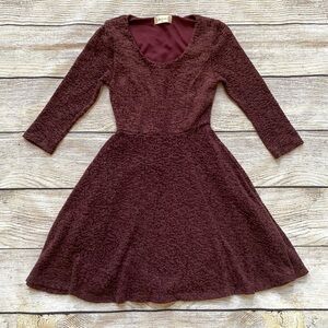 Altar'd State Burgundy Boucle-like Knit Dress Ladies/Teen XS